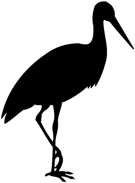 Long legged wading bird silhouette vinyl decal. Customize on line.  Animals Insects Fish 004-0935  